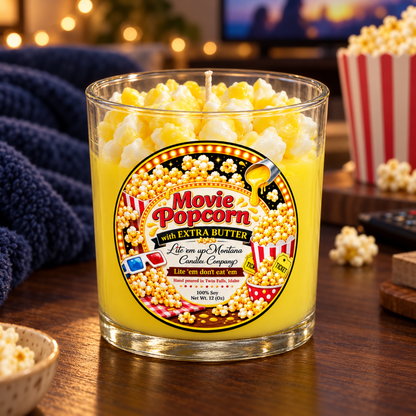 Movie Theater Popcorn Candle
