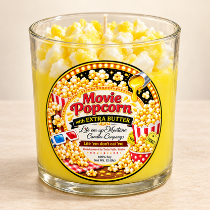 Movie Theater Popcorn Candle