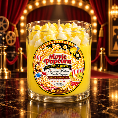 Movie Theater Popcorn Candle