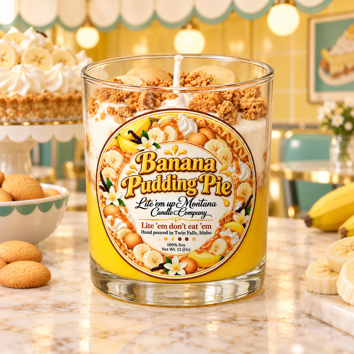 Banana Pudding Pie Candle
