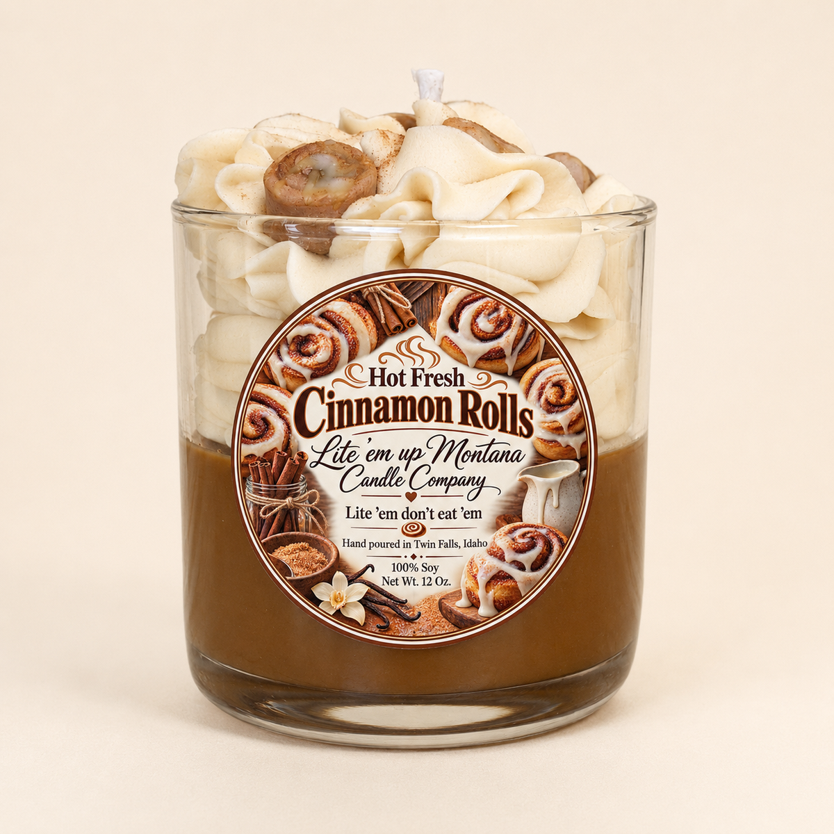 Cinnamon Roll Dessert Candle