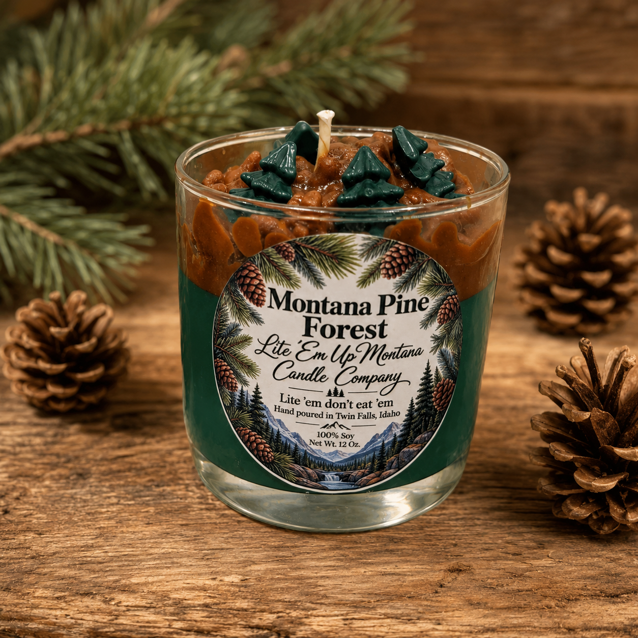 Montana Pine Tree Forest Candle