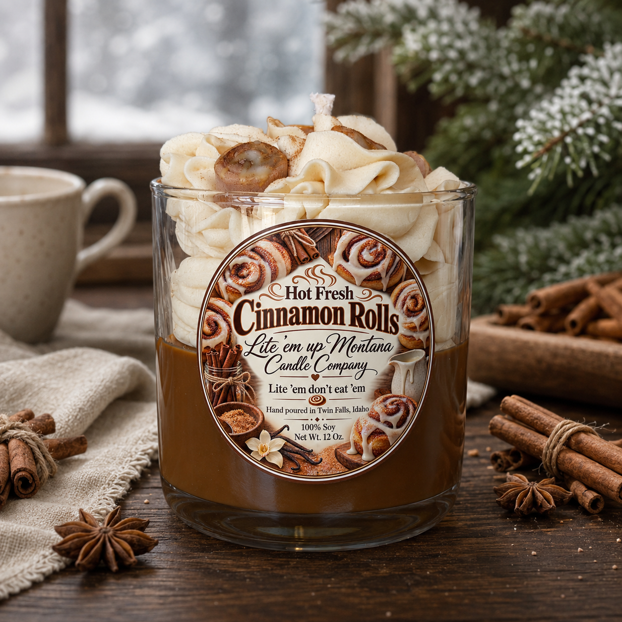 Cinnamon Roll Dessert Candle